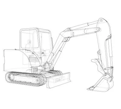 Sketch of Small Treactor with Actor Ilustração Stock