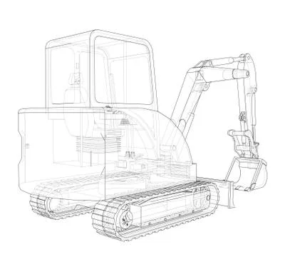 Sketch of Small Treactor with Actor Stock Illustration
