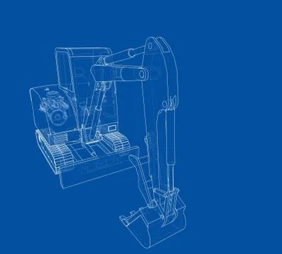 Sketch of Small Treactor with Actor Stock Illustration