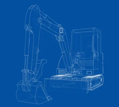 Sketch of Small Treactor with Actor Illustrazione stock