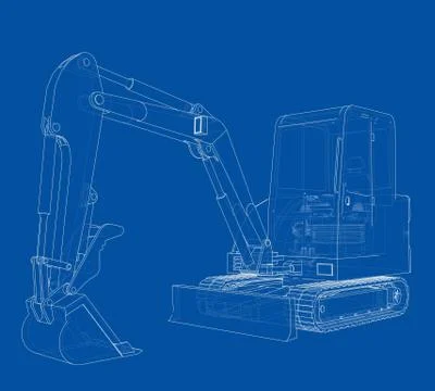 Sketch of Small Treactor with Actor. Vector Illustrazione stock