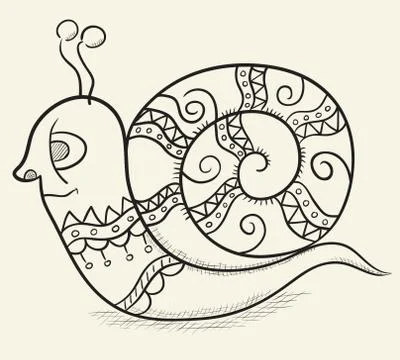 Sketch snail Stock Illustration