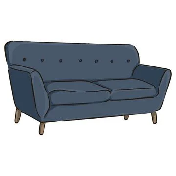 A sketch of a sofa in dark color Stock Illustration