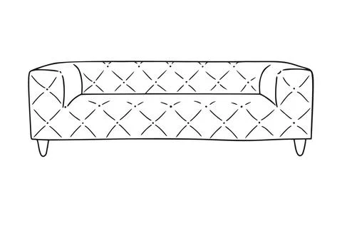 Sketch of a sofa isolated on a white background. Vector illustration Stock Illustration