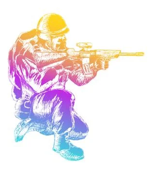 Sketch Soldier Stock Illustration