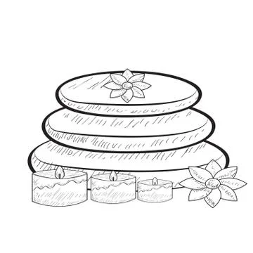 Sketch of spa objects Stock Illustration