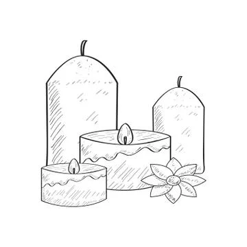 Sketch of spa objects Stock Illustration