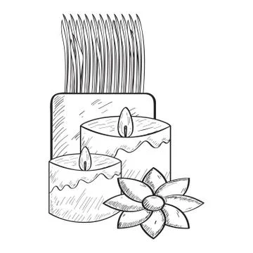 Sketch of spa objects Stock Illustration