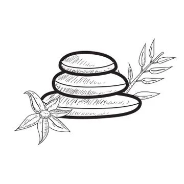 Sketch of spa objects Stock Illustration