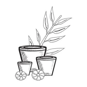Sketch of spa objects Stock Illustration