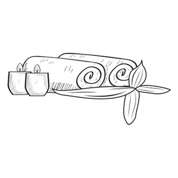 Sketch of spa objects Stock Illustration
