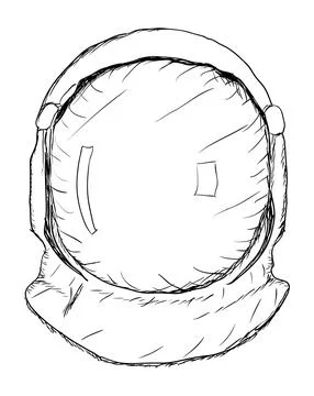 Sketch of space suit helmet. Vector illustration EPS8 Stock Illustration
