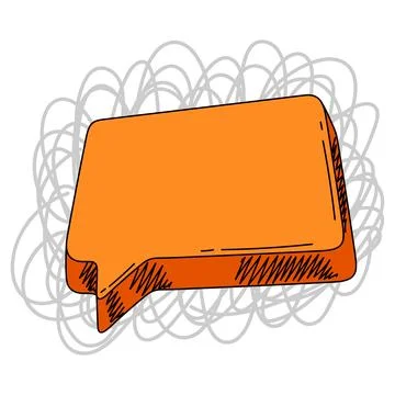 Sketch speech bubble. Image for design and decoration. Illustrazione stock