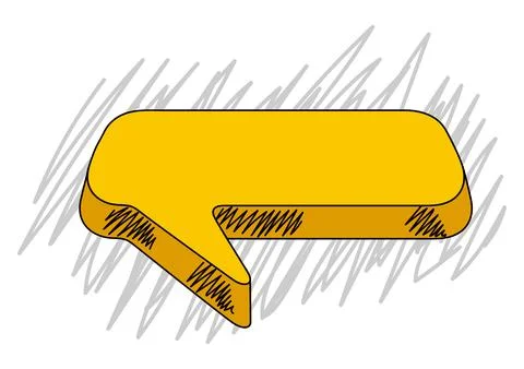 Sketch speech bubble. Image for design and decoration. Illustrazione stock