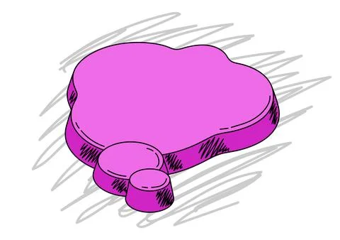 Sketch speech bubble. Image for design and decoration. Illustrazione stock