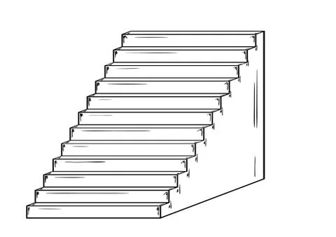 Sketch of the stairs Stock Illustration