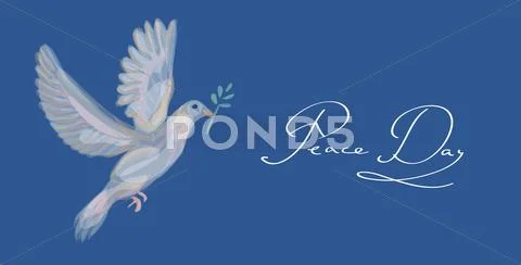 Sketch style peace dove symbol blue background eps10 file. Stock Illustration