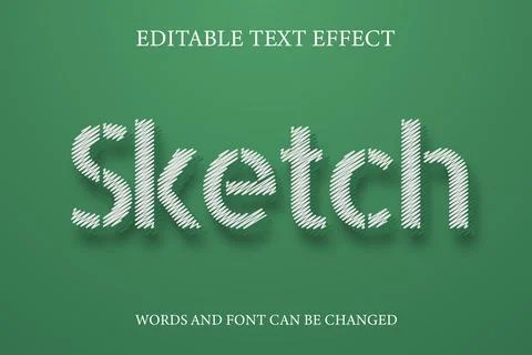 Sketch style text effect Stock Illustration