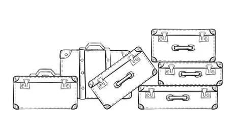 Sketch of the suitcases Stock Illustration