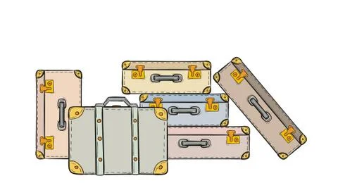 Sketch of the suitcases イラスト素材