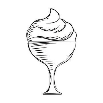 Sketch of a sundae Stock Illustration