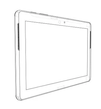Sketch of Tablet PC Illustrazione stock
