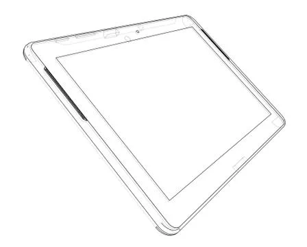 Sketch of Tablet PC Illustrazione stock