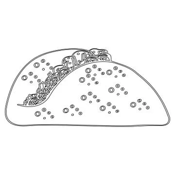 Sketch of a taco Illustrazione stock