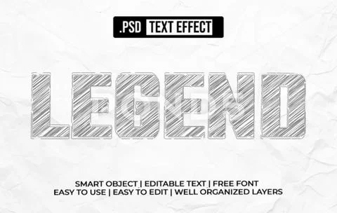 Sketch Text Effect Template PSD