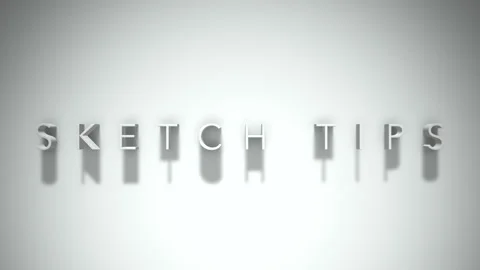 Sketch tips 3D title animation with shadows on a white background Stock-Footage 297389694