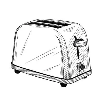 Sketch toaster on a white background. Vector illustration Stock Illustration