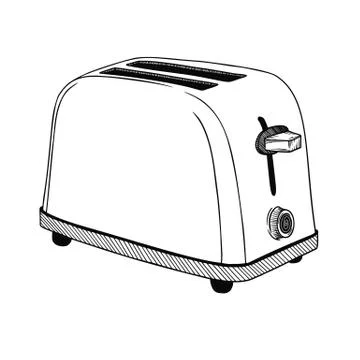 Sketch toaster on a white background. Vector illustration in sketch style Stock Illustration