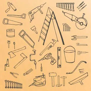 Sketch tools Stock Illustration