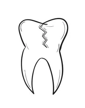 Sketch of the tooth with defect Stock-Illustration
