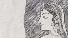 indian woman face sketch