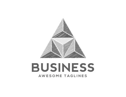 Sketch triangle vector logo concept illustration Stock Illustration