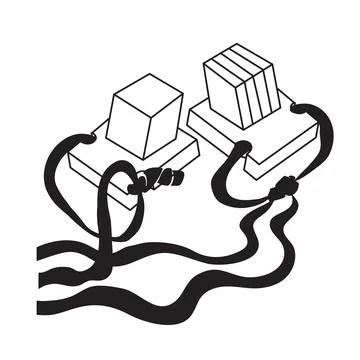 Sketch, two boxes of tefillin, coloring, isolated object on white background, イラスト素材