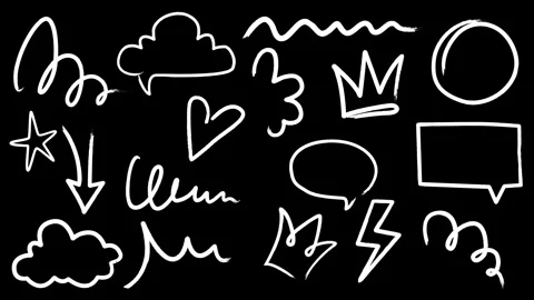 Sketch underline, emphasis, arrow shape set. Hand drawn brush stroke Stock Footage 280731385