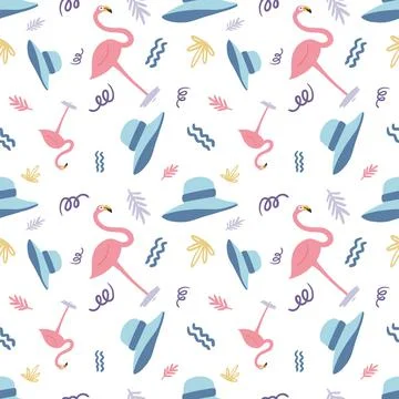 Sketch of a unique flamingo with other objects Stock Illustration