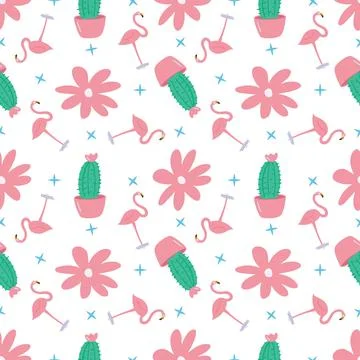Sketch of a unique flamingo with other objects Stock Illustration