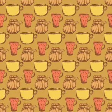 Sketch vector cup Illustrazione stock