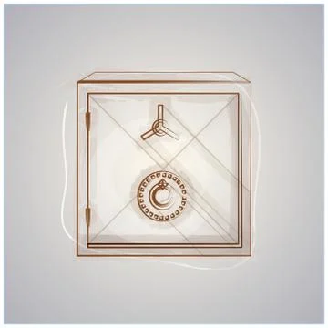 Sketch vector illustration of safe Stock Illustration