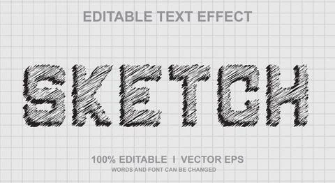 Sketch vector text effect with modern style design Illustration