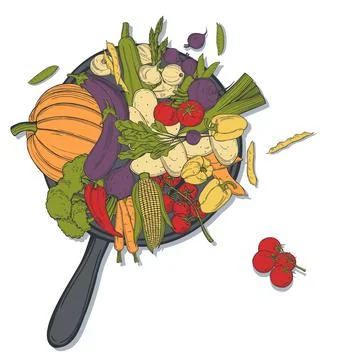 Sketch vegetables. Vector  illustration Stock Illustration