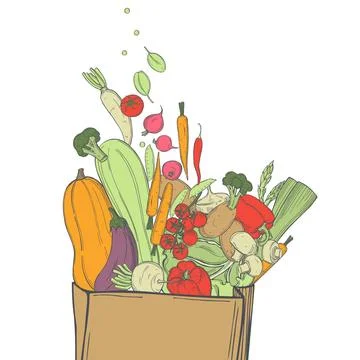 Sketch vegetables. Vector  illustration Stock Illustration
