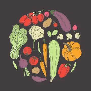 Sketch vegetables. Vector  illustration Stock Illustration
