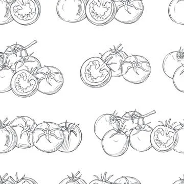 Sketch vegetables. Vector  pattern Stock Illustration
