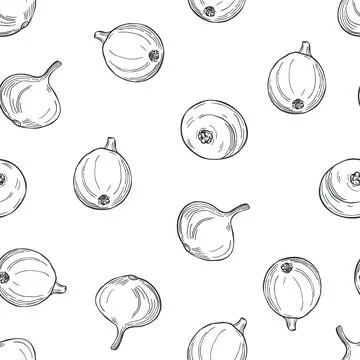 Sketch vegetables. Vector pattern Stock Illustration