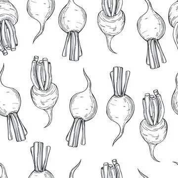 Sketch vegetables. Vector  pattern. Stock Illustration