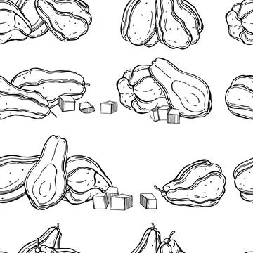 Sketch vegetables. Vector pattern Stock Illustration